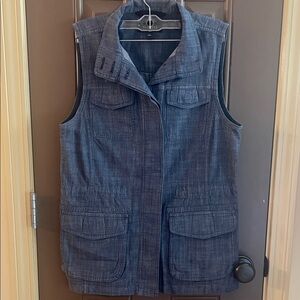 Talbots Chambray Denim Vest Size Small